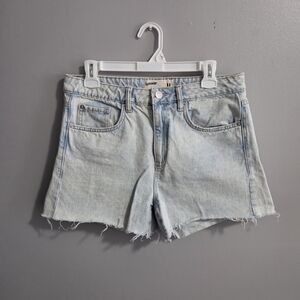 Garage Light Wash High Rise Distressed Denim Shorts | Size 11